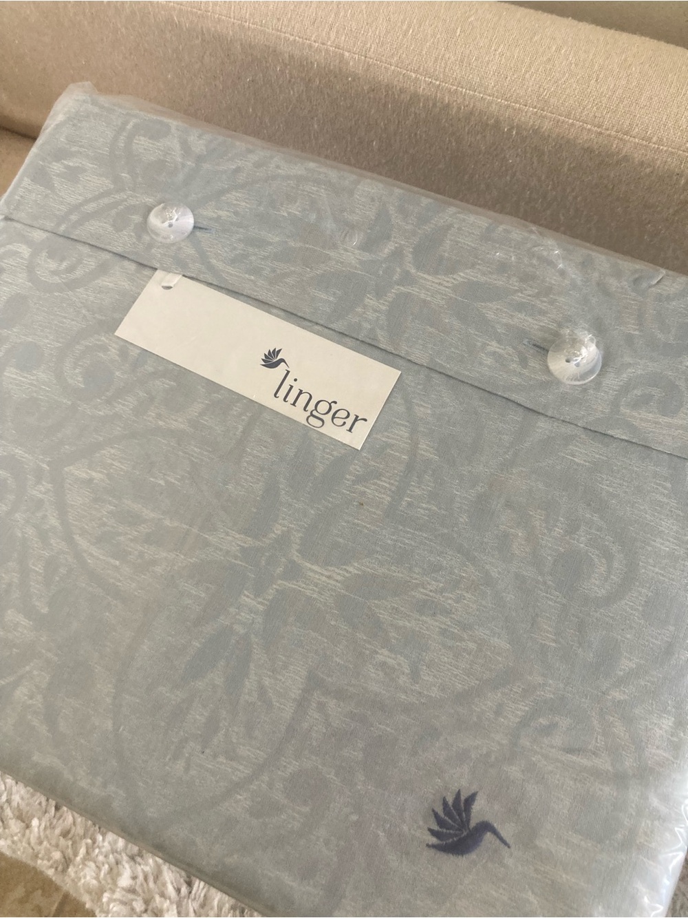 Linger Light Blue Decorative King Sheet set with Subtle Pattern